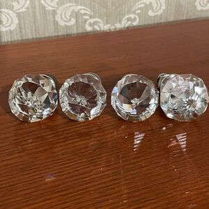 Lot of 4~Round Crystal Clear Knobs~Pulls